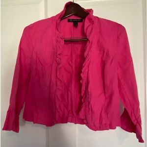 INC NWOTlinen jacket with ruffles sleeves